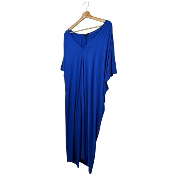UNIVERSAL STANDARD Teresa Liquid Jersey V-Neck Dress Mazarine Blue M/18-20 - Picture 6 of 10
